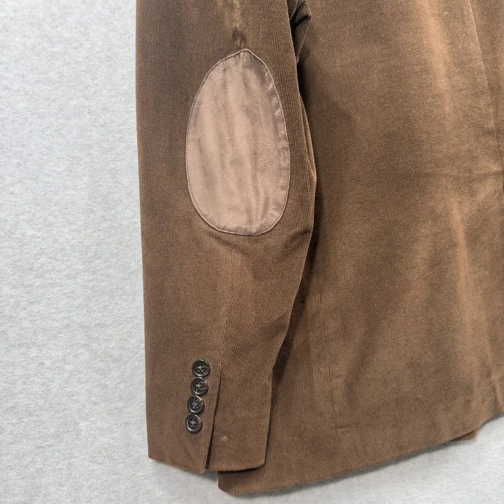 Lauren Ralph Lauren Corduroy Sport Coat Mens Brown Elbow Patch Two-Button Blazer